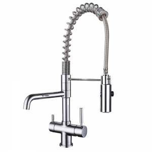 ROLYA New Arrival Spring Hose Tri Flow Kitchen Faucets 3 Way Water Filter Taps ---KF1040