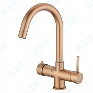 ROLYA Sparkling Water Faucet for Kitchen 5 Way Soda Dispenser Kitchen Mixer Tap Antique Copper KF5096-AC