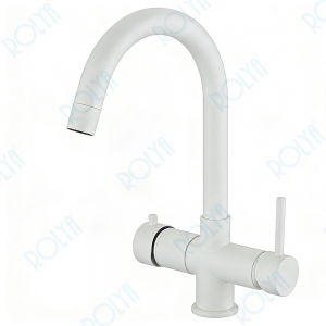 Instant Hot Water Faucet 5 in 1 by ROLYA — White Kitchen Mixer Tap with Sparkling, Chilled, Ambient & Boiling Water KF5096-WH