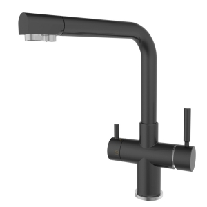 ROLYA Soda Water 4 in 1 Filtered Kitchen Faucets Matte Black KF2011-BL