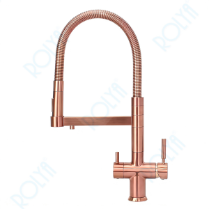 ROLYA 5 Way Kitchen Faucet with pulldown sprayer Antique Copper KF5028-AC