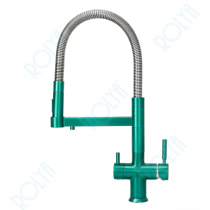 ROLYA 5 Way Kitchen Faucet with pulldown sprayer Green KF5028-GR