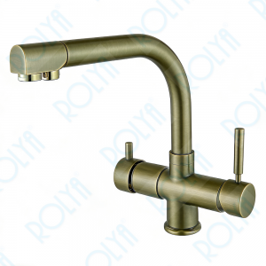 ROLYA Bronze 5 Way Sparkling Water Faucet with Soda Maker Stream Co2 Deliver Sparkling Water,Cooling Water,Filter Water KF5021-BR