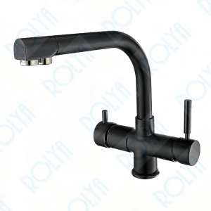 ROLYA Carbonated Water Faucet Deck Mounted 5 in 1 Hot Cold Filter Water Kitchen Tap KF5021-BL
