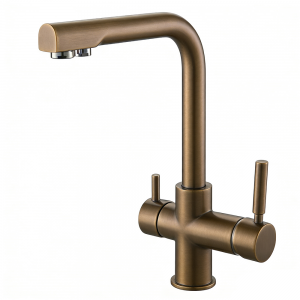ROLYA 4 Way Kitchen Faucet Antique Brass KF2011-AB
