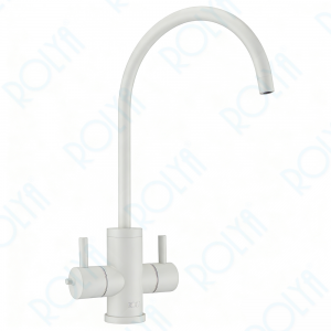 ROLYA 304 Stainless Steel 2 Way Instant Boiling Water Kitchen Faucet Only White DW2008-WH