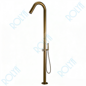 ROLYA 304SUS Stainless Steel Freestanding Outdoor Shower with Hand Shower Vintage FOS2603-VT