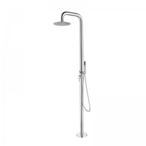 Marine Grade 304 Stainless Steel Freestanding Outdoor Shower, Rust-Proof Garden Pool Shower with Rainfall Head FOS-2601