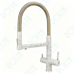 ROLYA Pull Down Sprayer 4 Way Kitchen Faucet with Soda Water Granite KF4098-GT