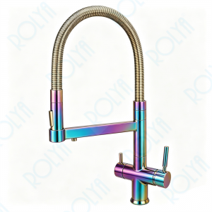 ROLYA Pull Down 4 Way Kitchen Faucet With Sparkling Water Iridescent Gradient KF4098-IG