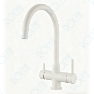 ROLYA 304 Stainless Steel 4 Way Sparkling Water Filter Kitchen Faucet White KF4296-WH