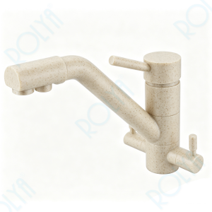 ROLYA Longreach 4 Way Faucet Hot &Cold Water & Sparkling Water Sandbeige KF4388-SB