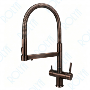 ROLYA CUPC Certificated Pull Down Spring 4 Way Kitchen Faucet Oil Rubbed Bronze NSF KF4098-ORB