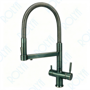ROLYA Pull Down Spring Vintage 4 Way Kitchen Faucet Bronze KF4098-BR