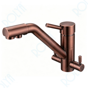 ROLYA Longreach 4 Way Kitchen Faucet Hot &Cold Water & Soda Water Antique Copper KF4388-AC