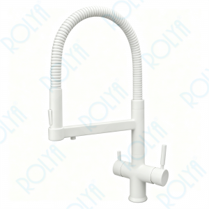 ROLYA Pull Out 4 Way Filter Water Faucet Kitchen Sink Mixer Tap White KF4098-WH