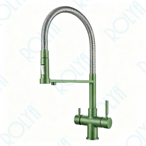 ROLYA 2026 NEW Pull Out Spring 5 Way Kitchen Faucet Grass Green KF5266-GG