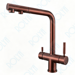 Original Manufacturer 4 Function PullOut Kitchen Tap with Independent Drinking Water Passage Antique Copper KF4118-AC