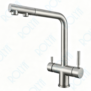 ROLYA Pullout Sprayer 4 Way Kitchen Faucet Brushed Nickel KF4118-BN