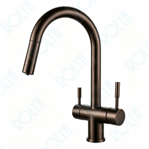 ROLYA NSF Customized Pullout Gooseneck 4 Way Kitchen Faucet Oil Rubbed Bronze KF4699-ORB